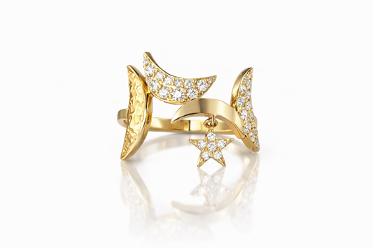 Moon and star charm included