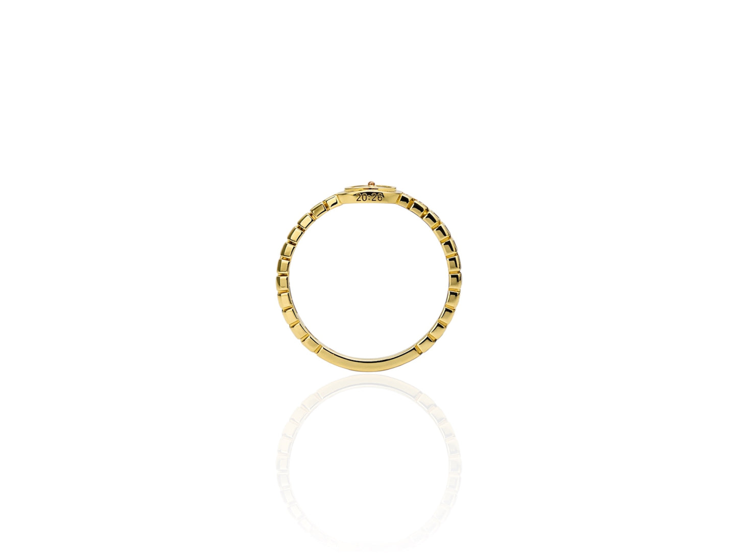 Diamantring mit Geburtsgebet - ost K18 Gelbgold