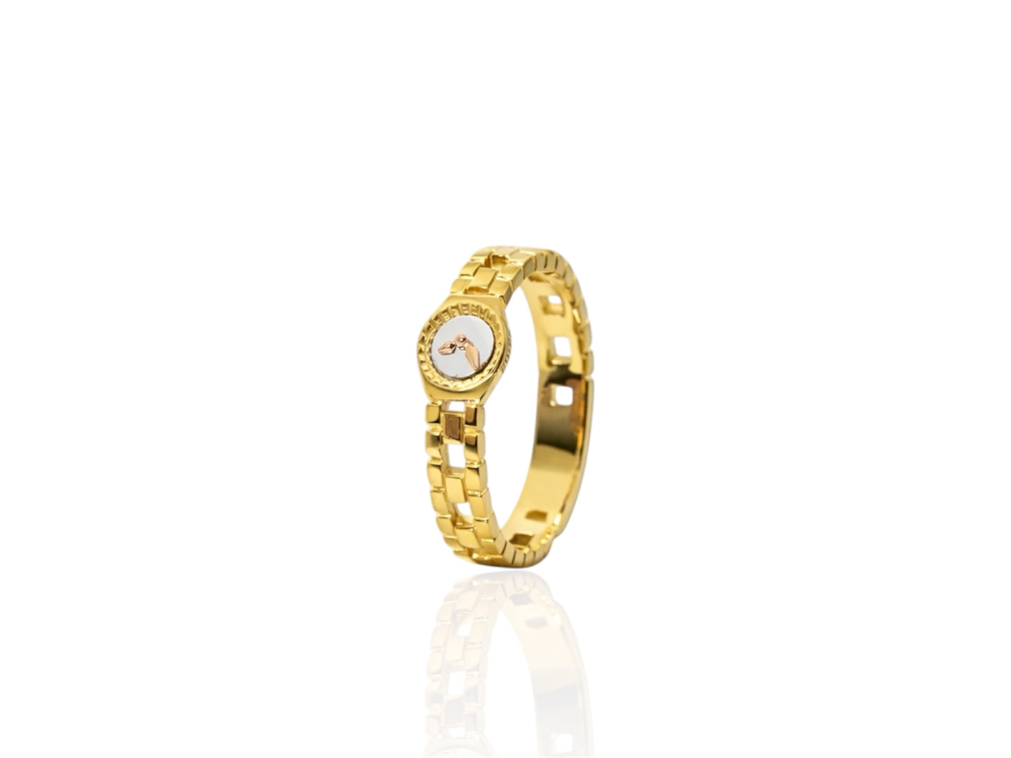 Diamantring mit Geburtsgebet - ost K18 Gelbgold